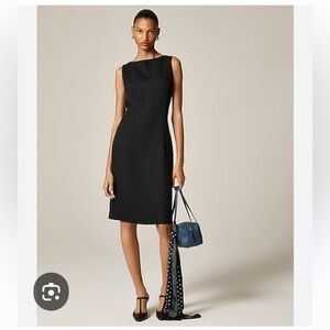 Jcrew Cowl Neck Sheath Dress Black 364 Crepe Wool. Workwear